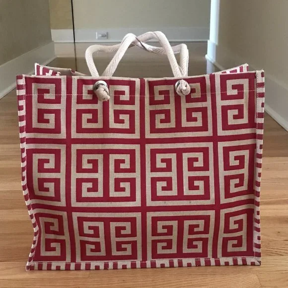 The Royal Standard Red and Tan Canvas Juco Tote - Picture 2 of 10